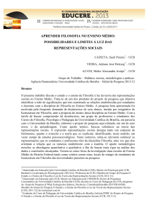 APRENDER FILOSOFIA NO ENSINO MÉDIO: POSSIBILIDADES E