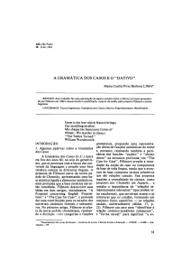 A GRAMÁTICA DOS CASOS E O "DATIVO".