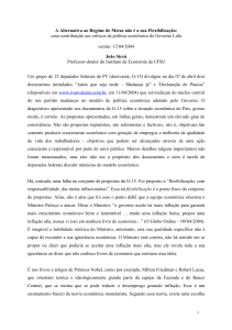 A Alternativa ao Regime de Metas não é a sua Flexibilização