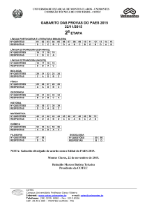 gabaritos paes 2015 2ª - Cotec