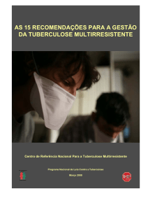 as 15 recomendações para a gestão da tuberculose multirresistente