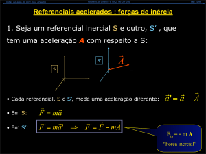 Referenciais acelerados : forças de inércia 1. Seja um referencial