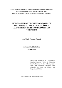 modelagem de transformadores de distribuição para - Feis