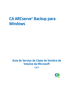 Guia do Serviço de Cópia de Sombra de Volume da Microsoft do CA