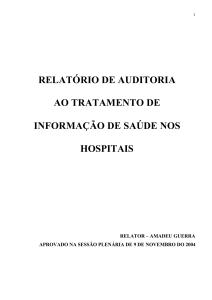 RELATÓRIO DE AUDITORIA AO TRATAMENTO DE INFORMAÇÃO