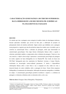 caracterização geoecológica do trecho superior da bacia