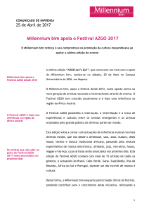 Millennium bim apoia o Festival AZGO 2017