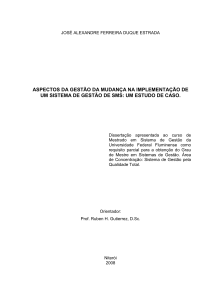 aspectos da gestão da mudança na implementação de - início