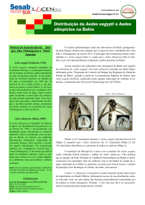 Distribuição de Aedes aegypti e Aedes albopictus na Bahia