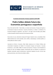 Pedro Solbes debate futuro das Economias portuguesa e espanhola