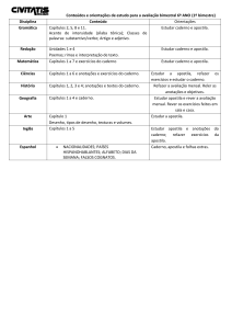 Conteúdos e orientações de estudo para a avaliação bimestral 6º