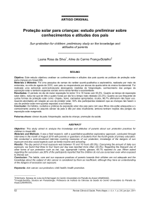 Proteção solar para crianças: estudo preliminar sobre
