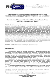 CONTAMINAÇÃO POR Staphylococcus aureus RESISTENTES A