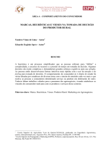 marcas, heurísticas e vieses na tomada de decisão do produtor rural