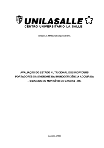 avaliação do estado nutricional dos indivíduos portadores da