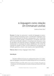 A linguagem como relação em Emmanuel Levinas
