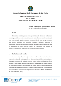 Administração de medicamento prescrito em outro - coren-sp