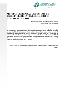 métodos de previsão de consumo de energia elétrica regressão e