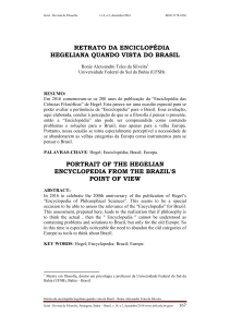 Retrato da enciclopédia hegeliana quando vista do Brasil