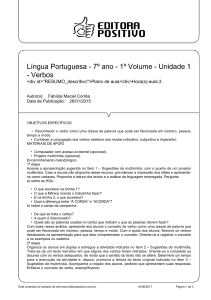 Língua Portuguesa - 7º ano - 1º Volume - Unidade 1