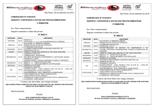 Conteúdo Bimestral – Fundamental II e Médio – 3º Bimestre