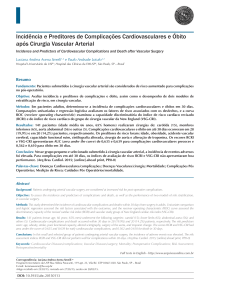 Incidência e Preditores de Complicações Cardiovasculares e Óbito