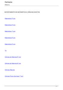 DEPARTAMENTO DE MATEMÁTICA E CIÊNCIAS EXACTAS