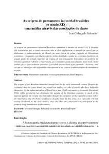 As origens do pensamento industrial brasileiro no século XIX: uma