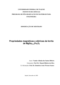Propriedades magnéticas e elétricas da ferrita de MgGa(2-x