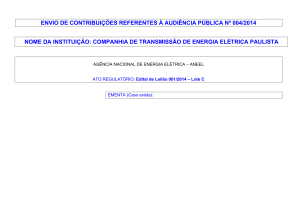 envio de contribuições referentes à audiência pública nº