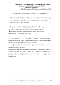O Núcleo 2 tem como objetivos, conforme o currículo - PUC-SP