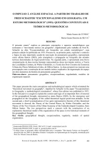 O Impulso à Análise Espacial a Partir do Trabalho de Fred Schaefer