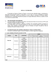 1 EDITAL N.º 027/2009-SESA O Secretário da Saúde - NC