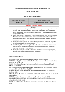 Pontos para concurso para seleção de substituto