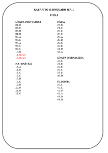 GABARITO II SIMULADO SSA 1 1º DIA