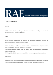 Linha Editorial RAE-revista de administração de empresas