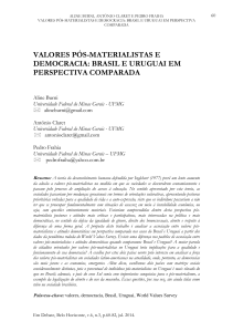 valores pós-materialistas e democracia: brasil e uruguai em