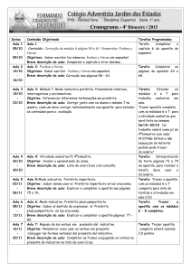 Cronograma - 4º Bimestre / 2015