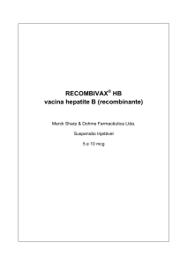 RECOMBIVAX HB vacina hepatite B (recombinante)