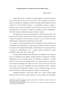 Economia agrária e a fronteira do café em Minas Gerais