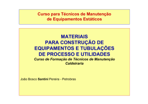 Curso para Técnicos de Manutenção Materiais para
