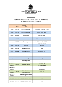 Lista de disciplinas