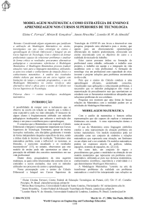 modelagem matemática como estratégia de ensino e aprendizagem