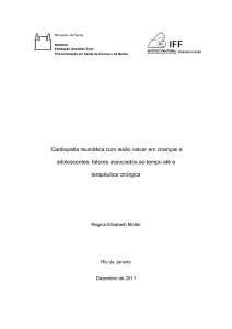 Cardiopatia reumática com lesão valvar em crianças e adolescentes