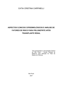 Aspectos clínicos e epidemiológicos da Pielonefrite após