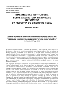 dialética nas instituições. sobre a estrutura histórica e sistemática da