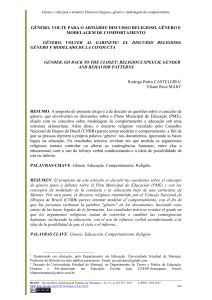 gênero, volte para o armário! discurso religioso, gênero e