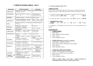 Lista de Material Escolar 2015 Ensino Médio