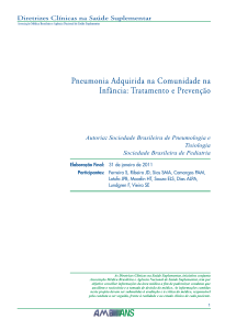 Pneumonia Adquirida na Comunidade na InfÃ¢ncia