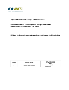 Agência Nacional de Energia Elétrica – ANEEL Procedimentos de